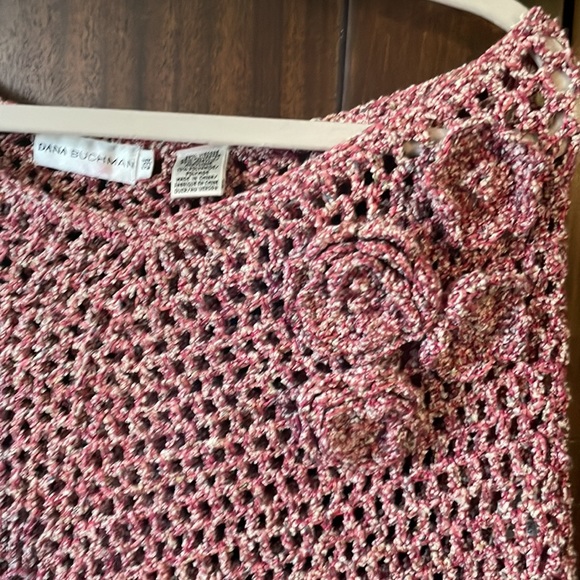 Dana Buchman shaw -one size- pretty pink with small flower accents🌸🌺 - Picture 2 of 6